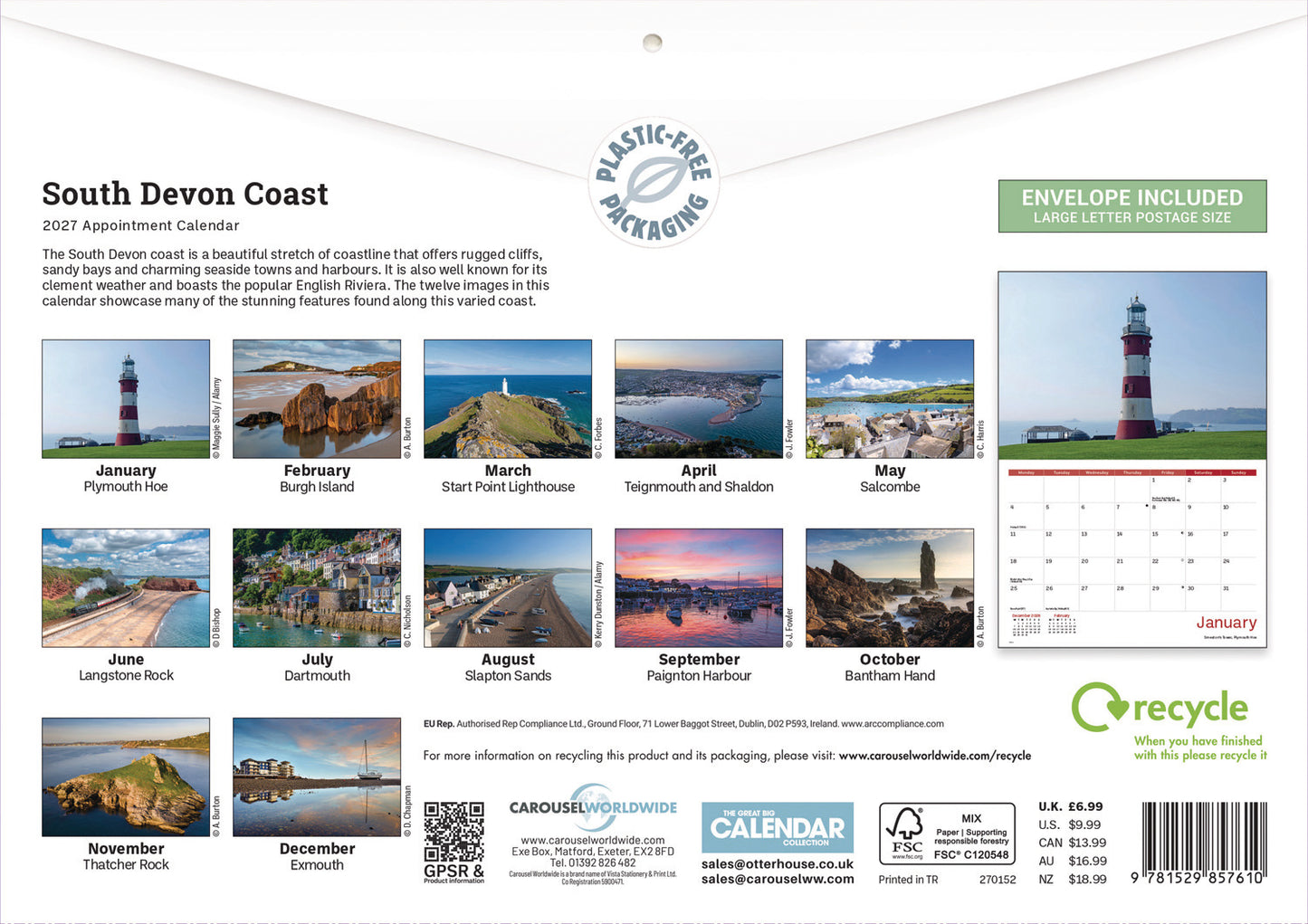 South Devon Coast A4 Calendar 2027