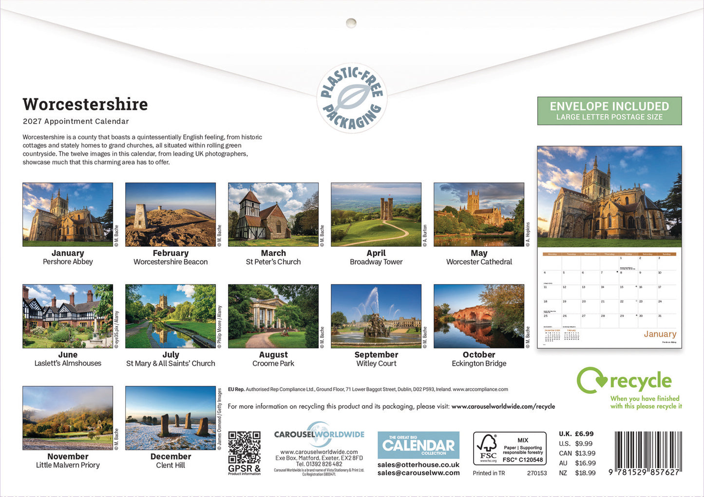 Worcestershire A4 Calendar 2027