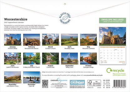 Worcestershire A4 Calendar 2027