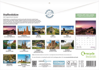 Staffordshire A4 Calendar 2027