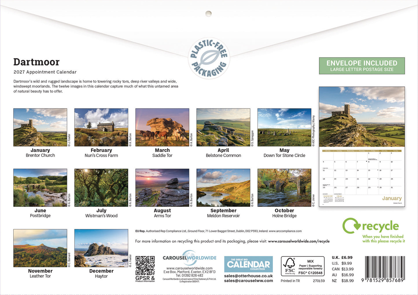 Dartmoor A4 Calendar 2027