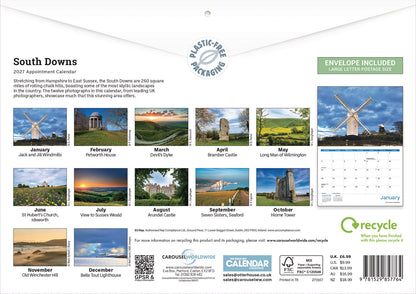 South Downs A4 Calendar 2027