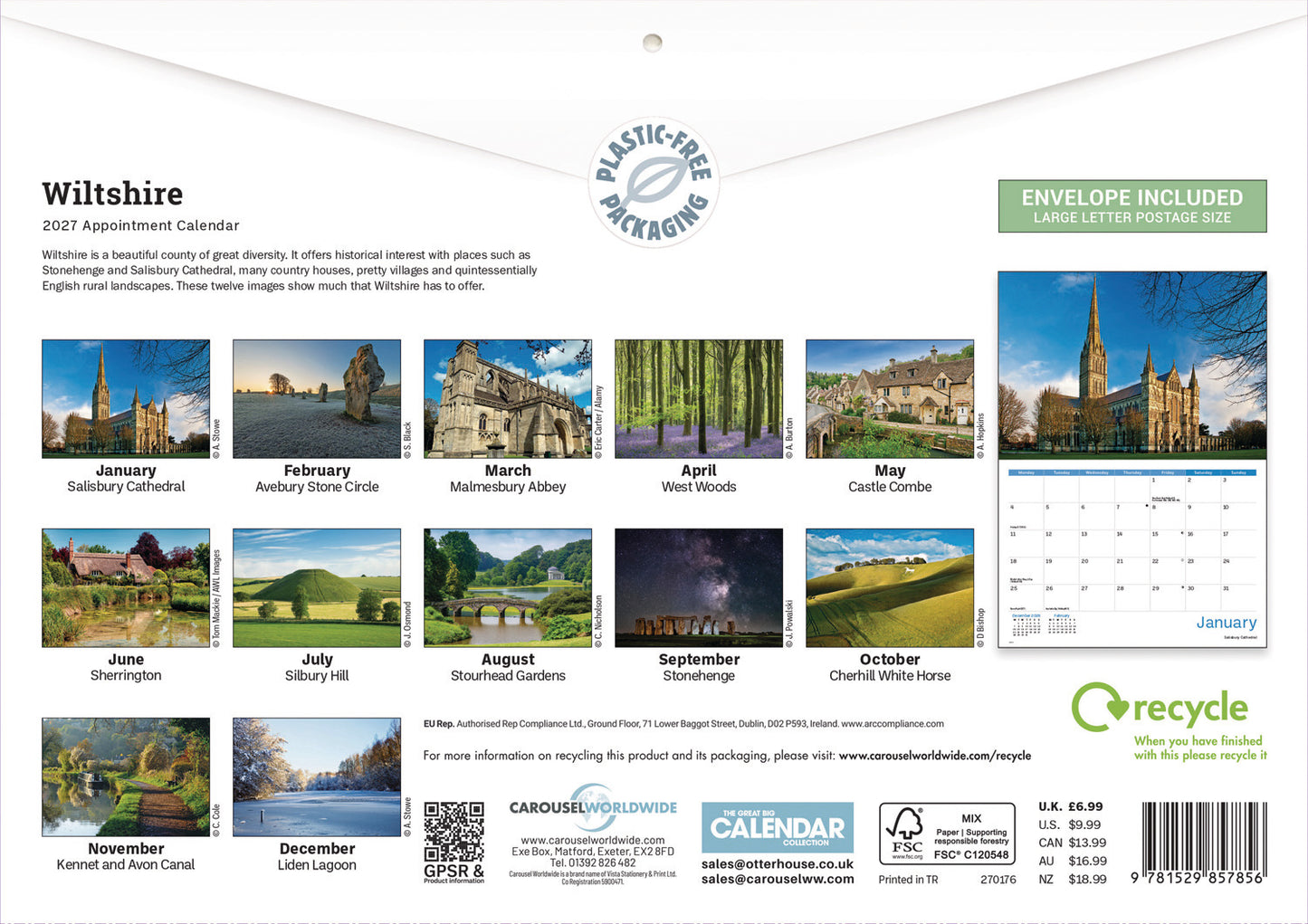 Wiltshire A4 Calendar 2027