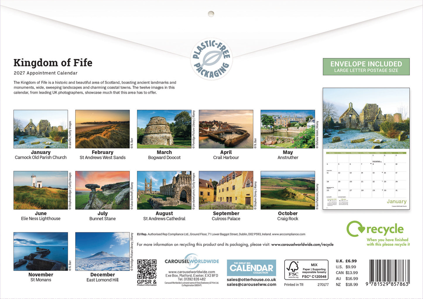 Kingdom of Fife A4 Calendar 2027