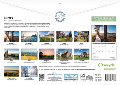 Surrey A4 Calendar 2027