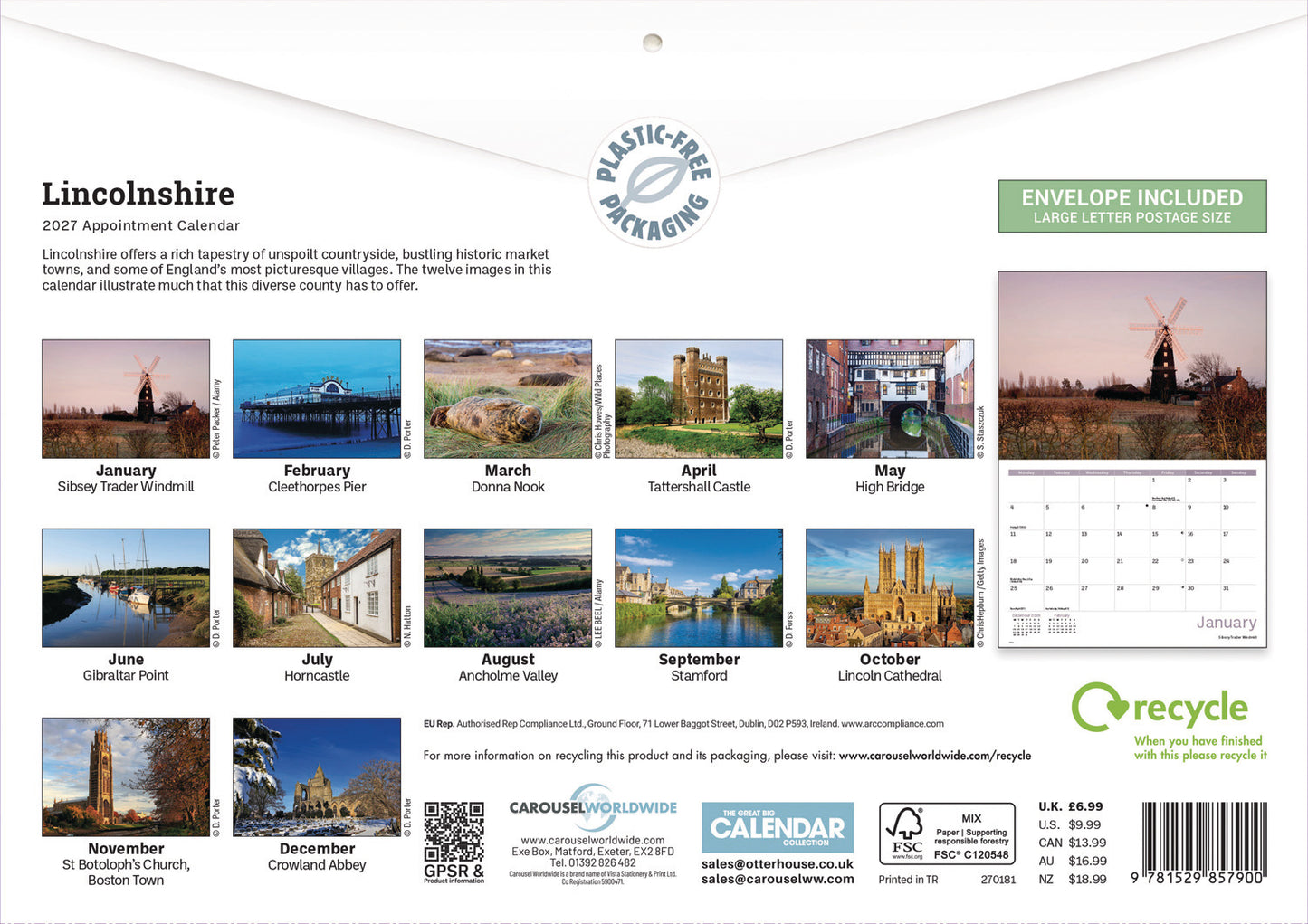 Lincolnshire A4 Calendar 2027