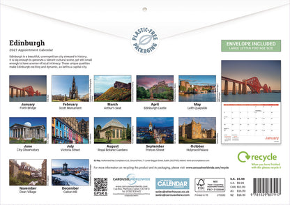 Edinburgh A4 Calendar 2027