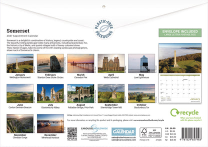 Somerset A4 Calendar 2027