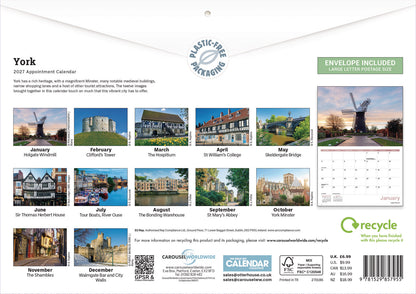 York A4 Calendar 2027