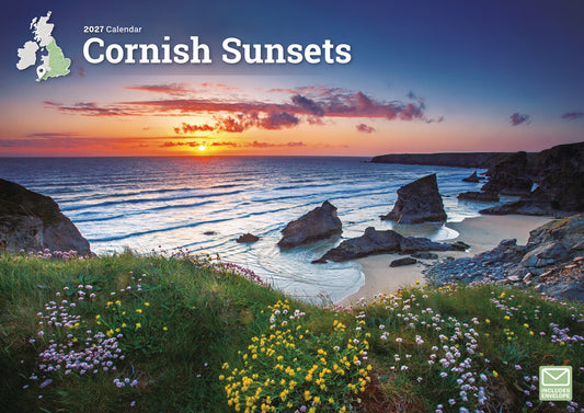 Cornish Sunsets A4 Calendar 2027