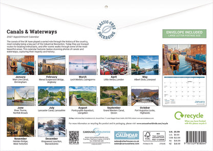 Canals & Waterways A4 Calendar 2027