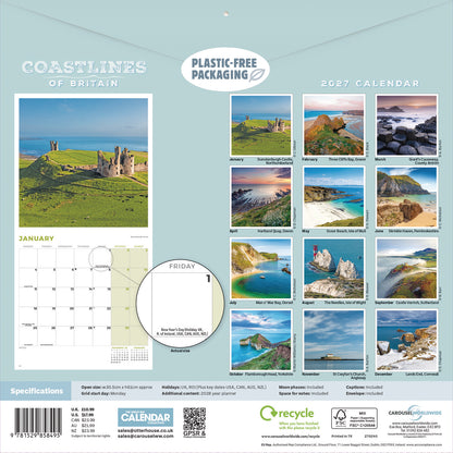 Coastlines of Britain Wall Calendar 2027