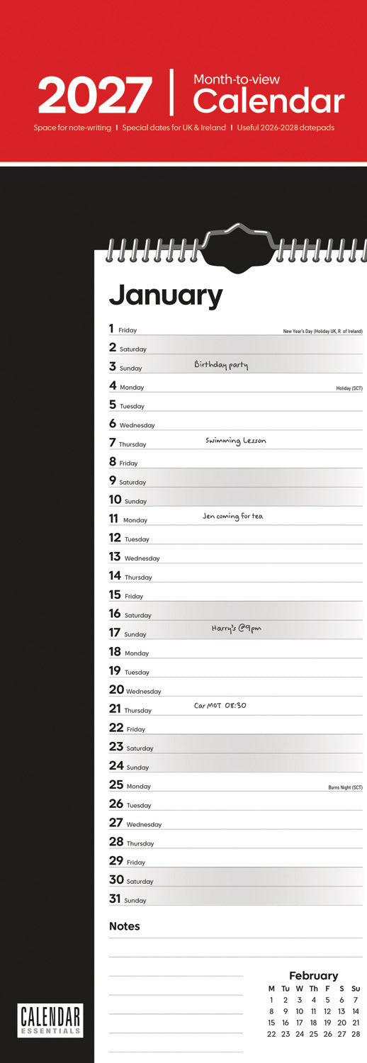 Essential Slim Calendar 2027