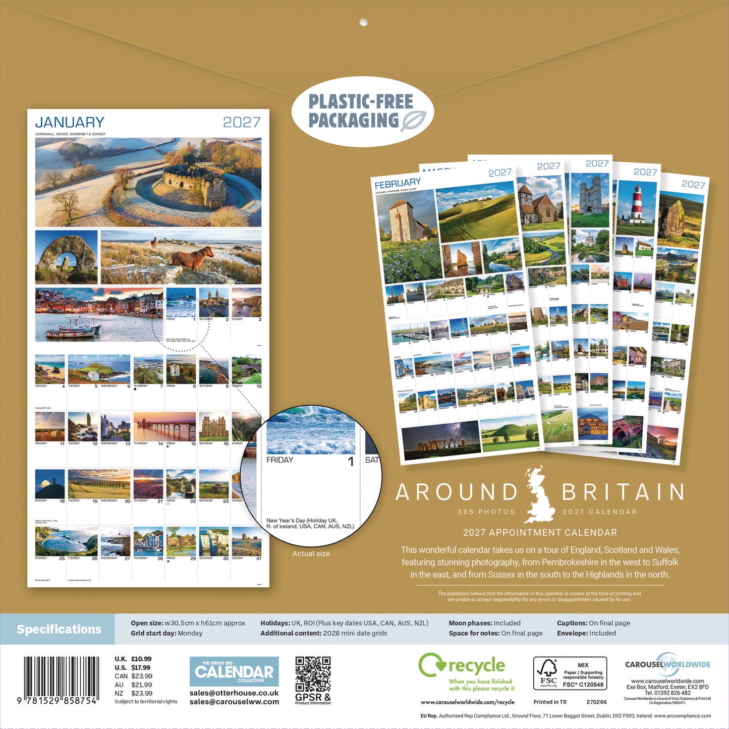 Around Britain Wall Calendar 2027