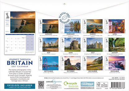 Journey Through Britain A4 Calendar 2027