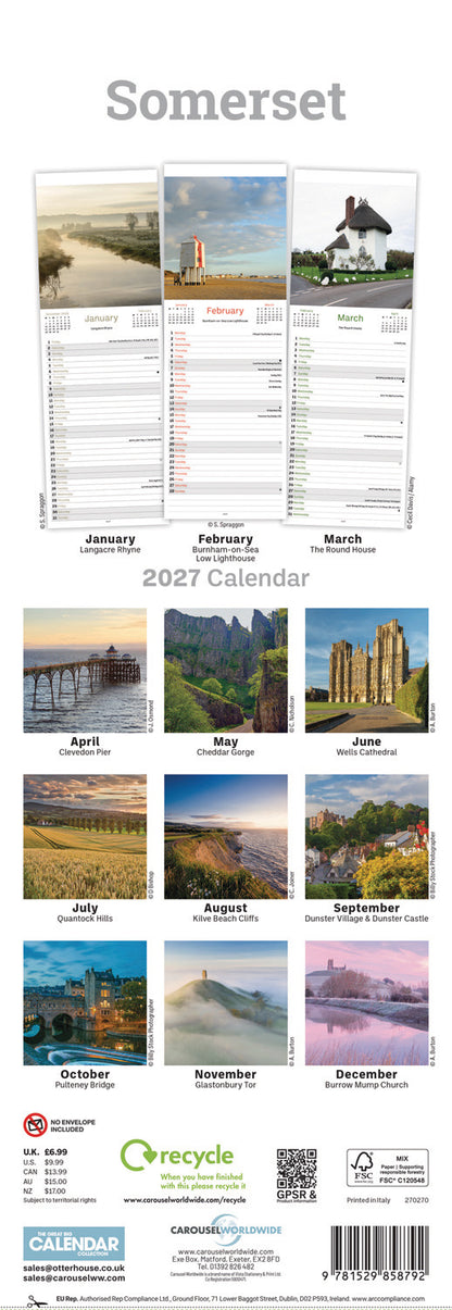 Somerset Slim Calendar 2027