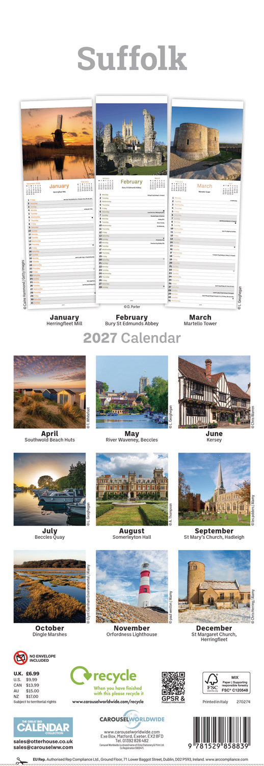 Suffolk Slim Calendar 2027