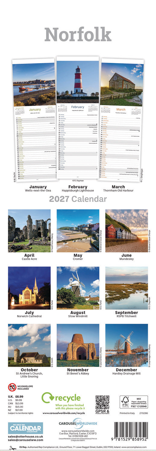 Norfolk Slim Calendar 2027