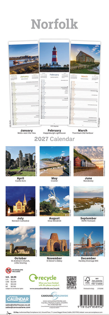 Norfolk Slim Calendar 2027