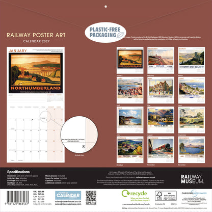 Railway Poster Art NRM Wall Calendar 2027