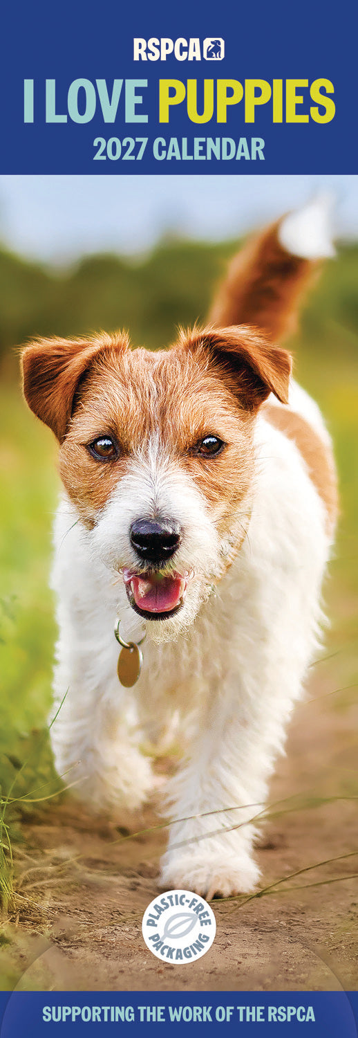 Puppies, I Love RSPCA Slim Calendar 2027