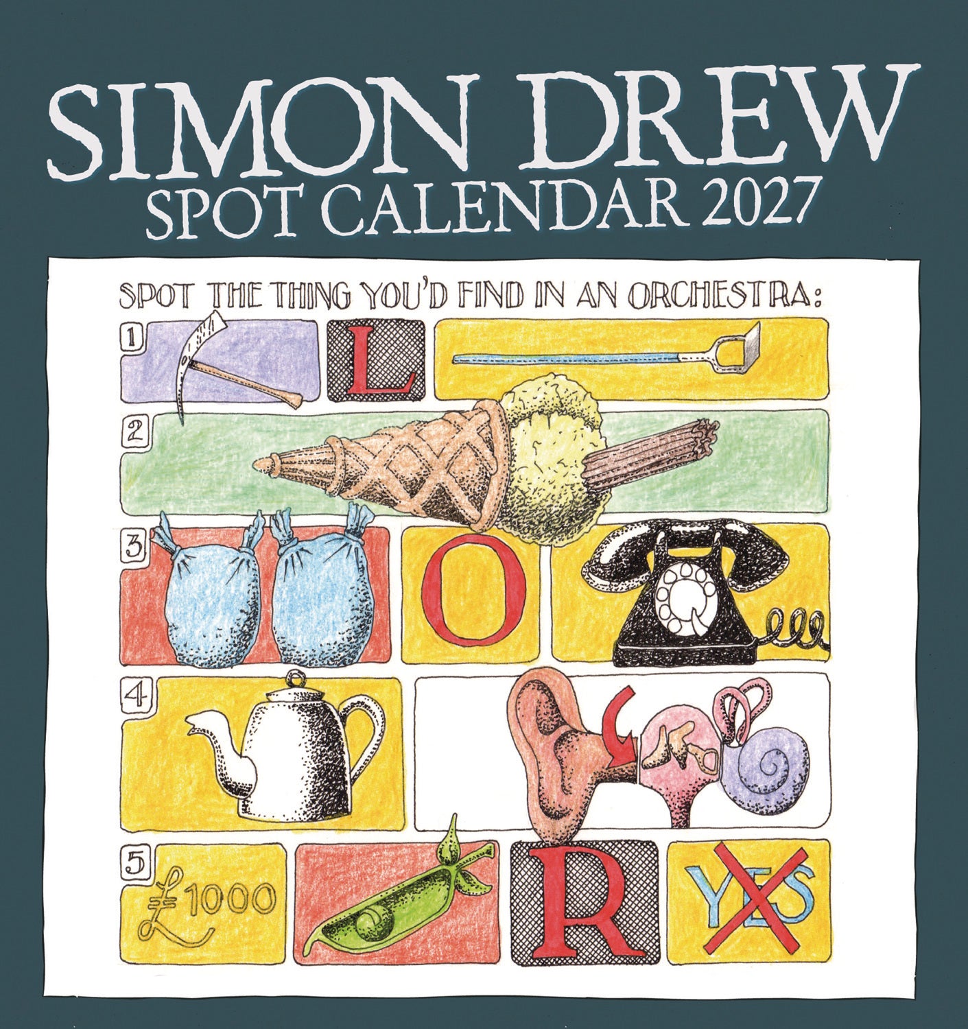 Simon Drew Easel Calendar 2027