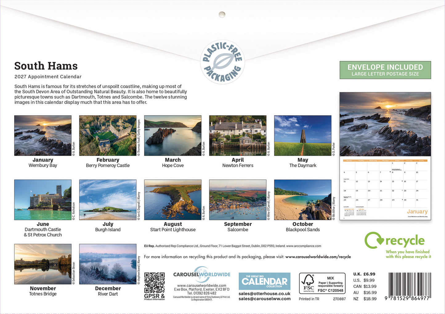 South Hams A4 Calendar 2027