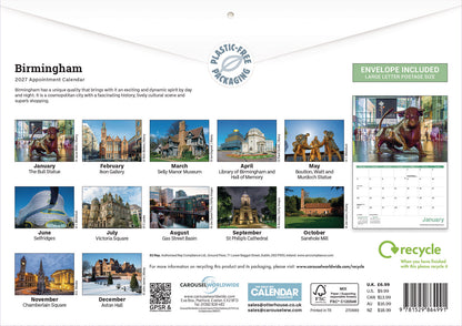 Birmingham A4 Calendar 2027