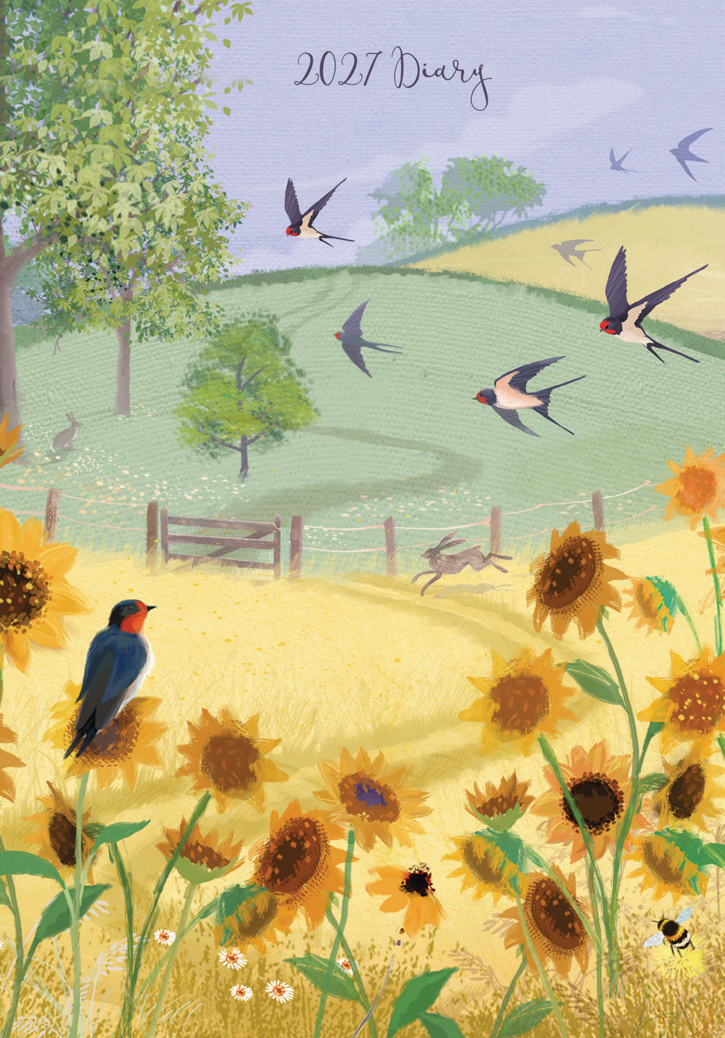 Fashion Diary Swallows & Sunflowers A5 Diary 2027