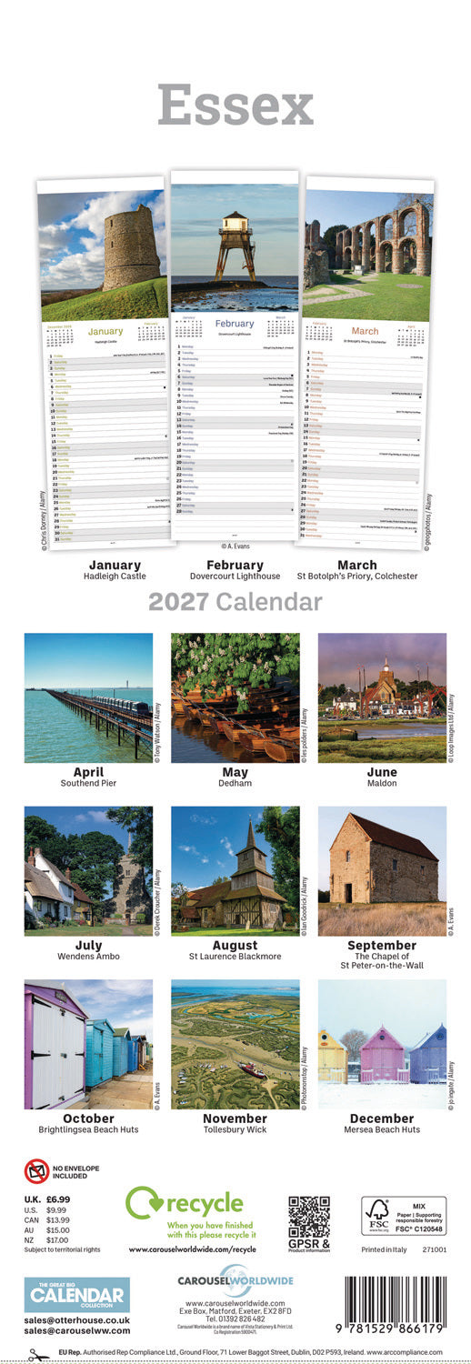 Essex Slim Calendar 2027