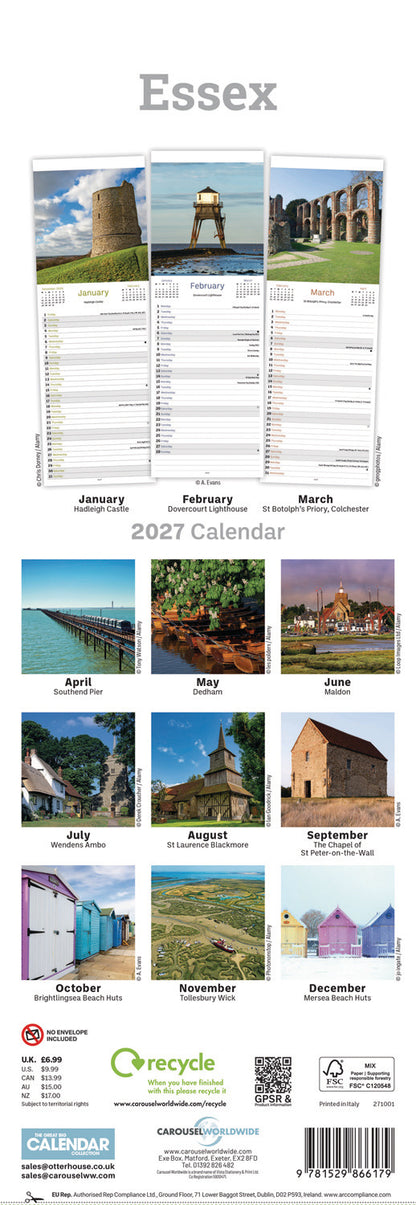 Essex Slim Calendar 2027