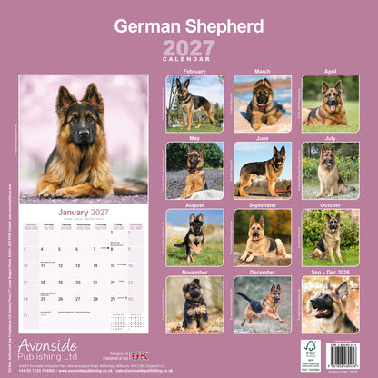 German Shepherds Wall Calendar 2027