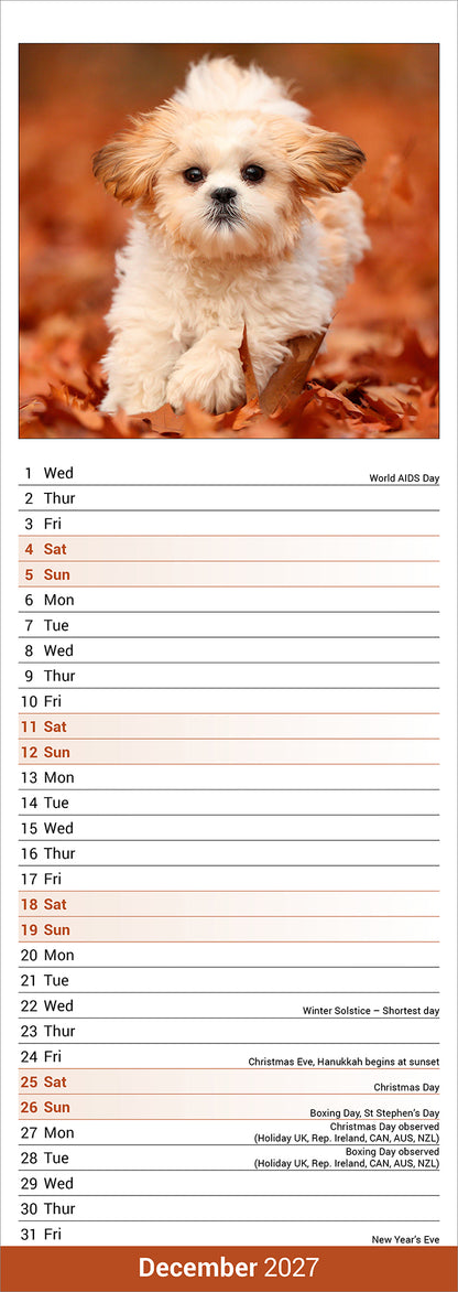 Shih Tzu Slim Calendar 2027