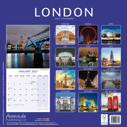 London Wall Calendar 2027