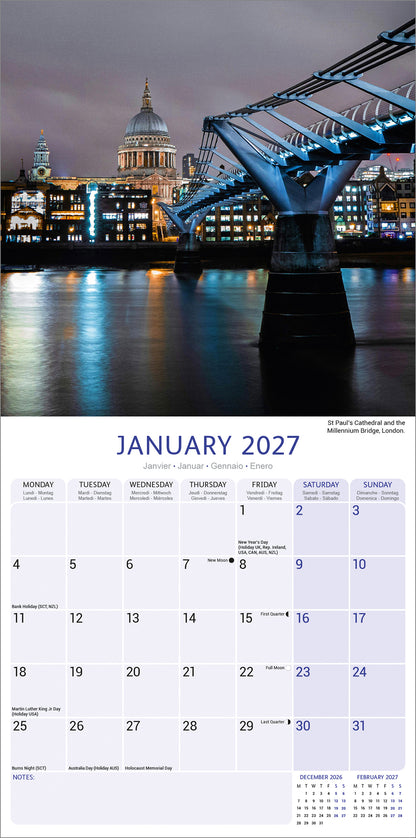 London Wall Calendar 2027