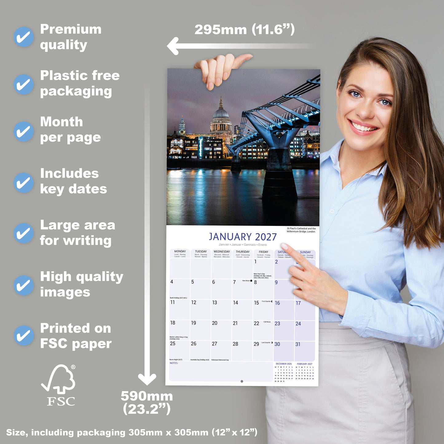 London Wall Calendar 2027