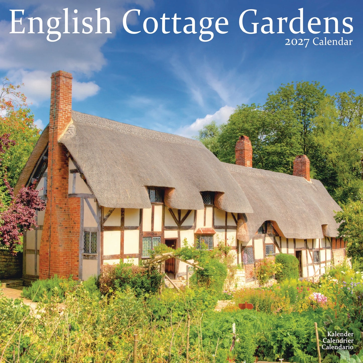 English Cottage Gardens Wall Calendar 2027