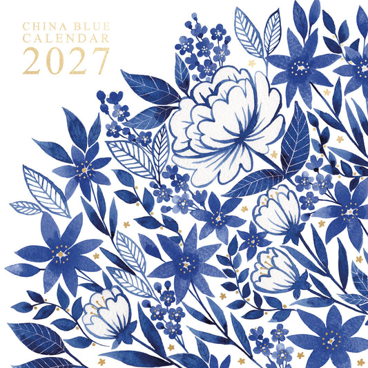 China Blue, Orchard Design Wall Calendar 2027