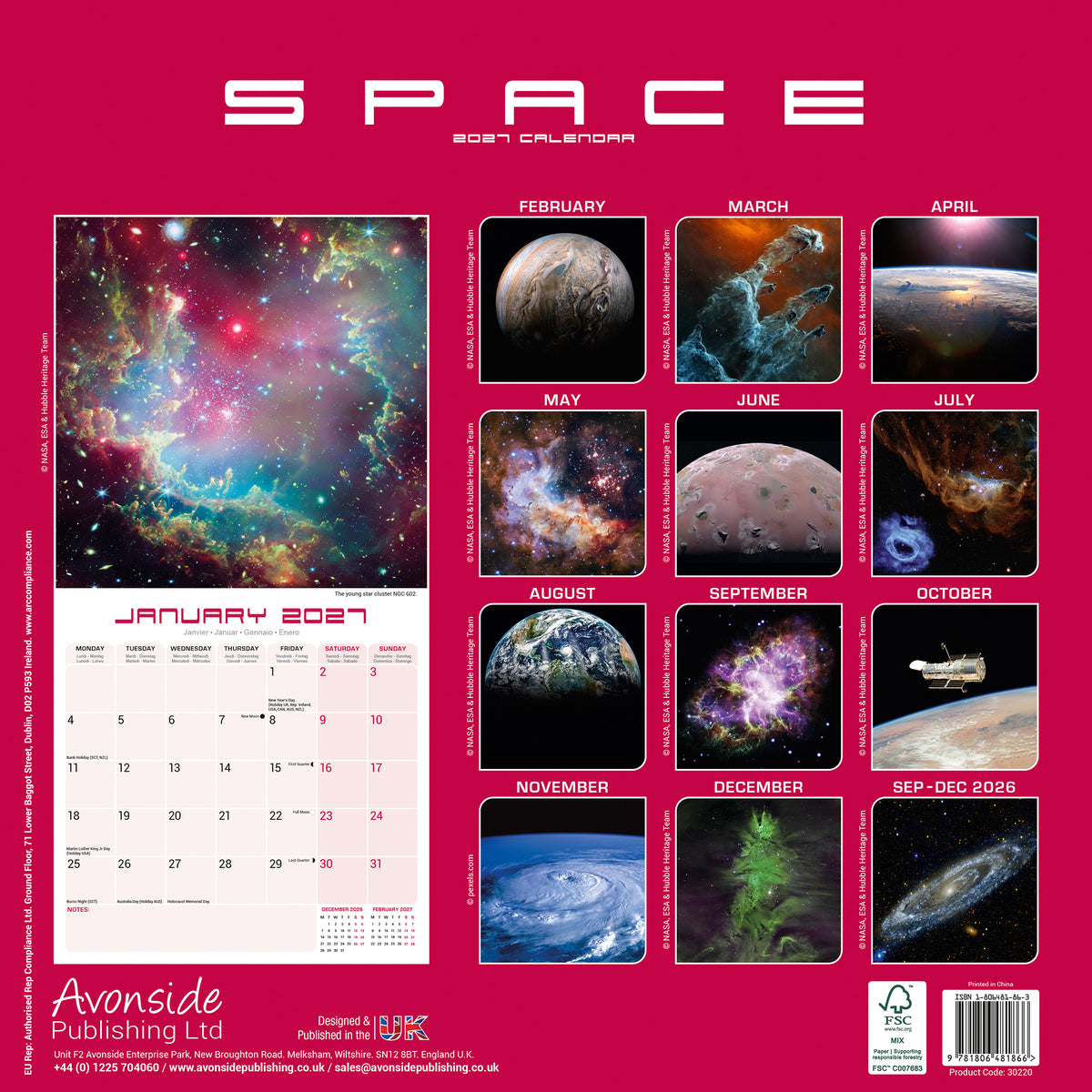Space Wall Calendar 2027