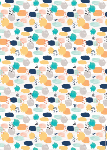Gift Wrap & Tags - Pastel Shapes (2 Sheets & 2 Tags)