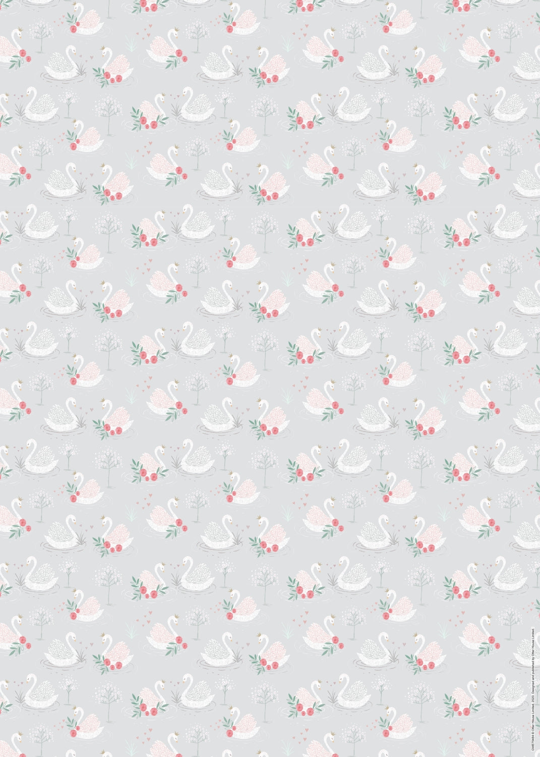 Gift Wrap & Tags - Swans (2 Sheets & 2 Tags)