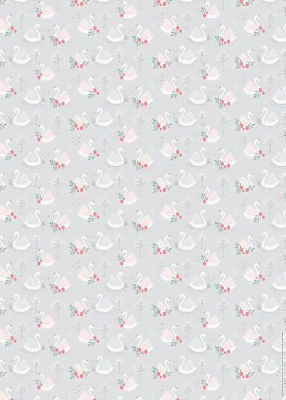Gift Wrap & Tags - Swans (2 Sheets & 2 Tags)