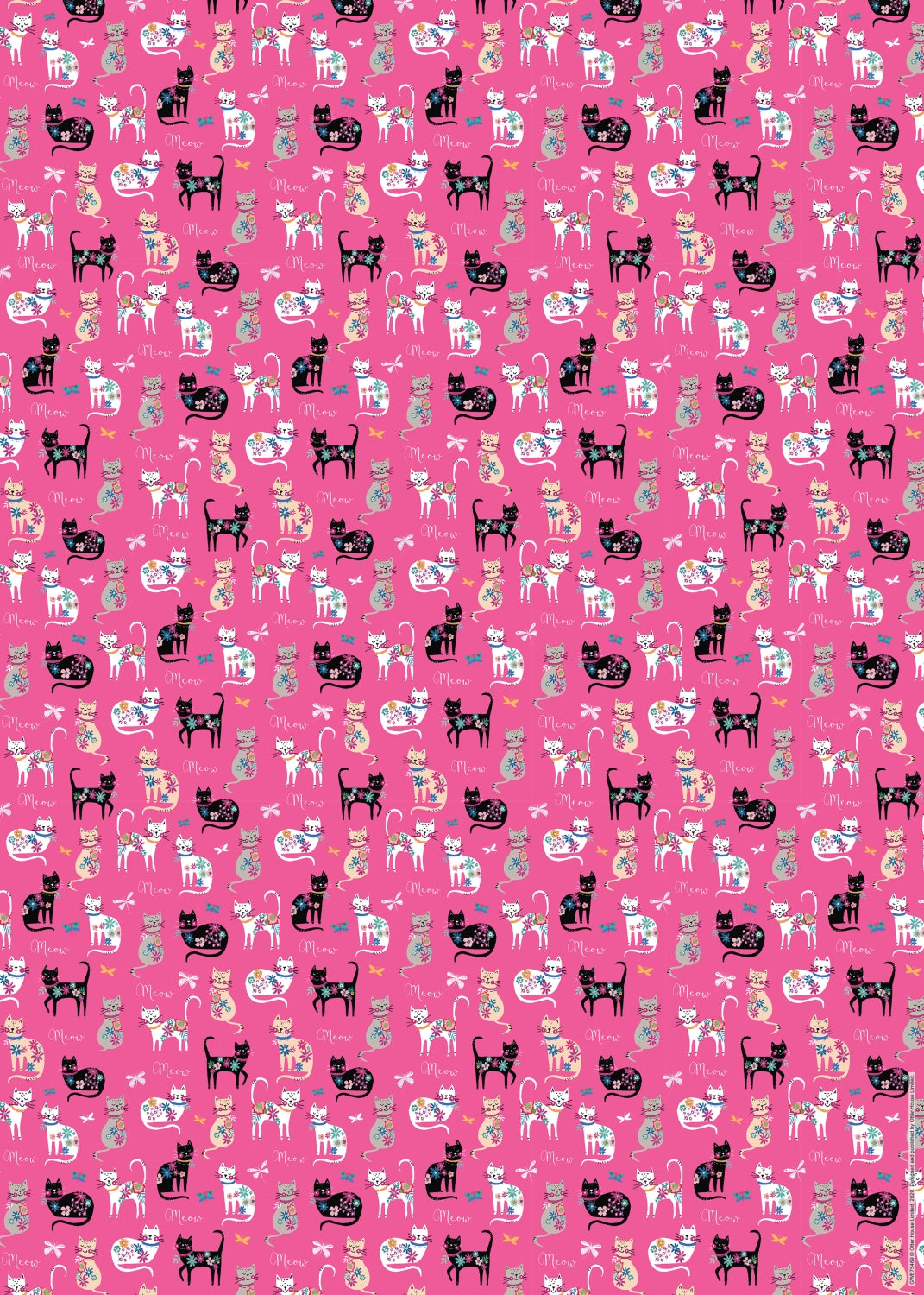 Gift Wrap & Tags - Cats Meow (2 Sheets & 2 Tags)
