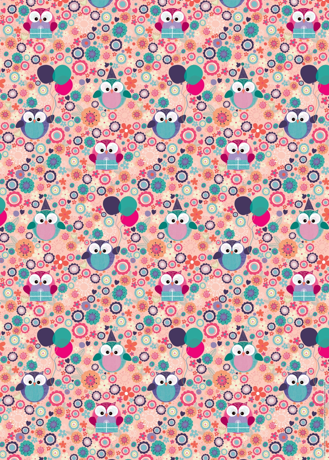 Gift Wrap & Tags - Birthday Hoots (2 Sheets & 2 Tags)