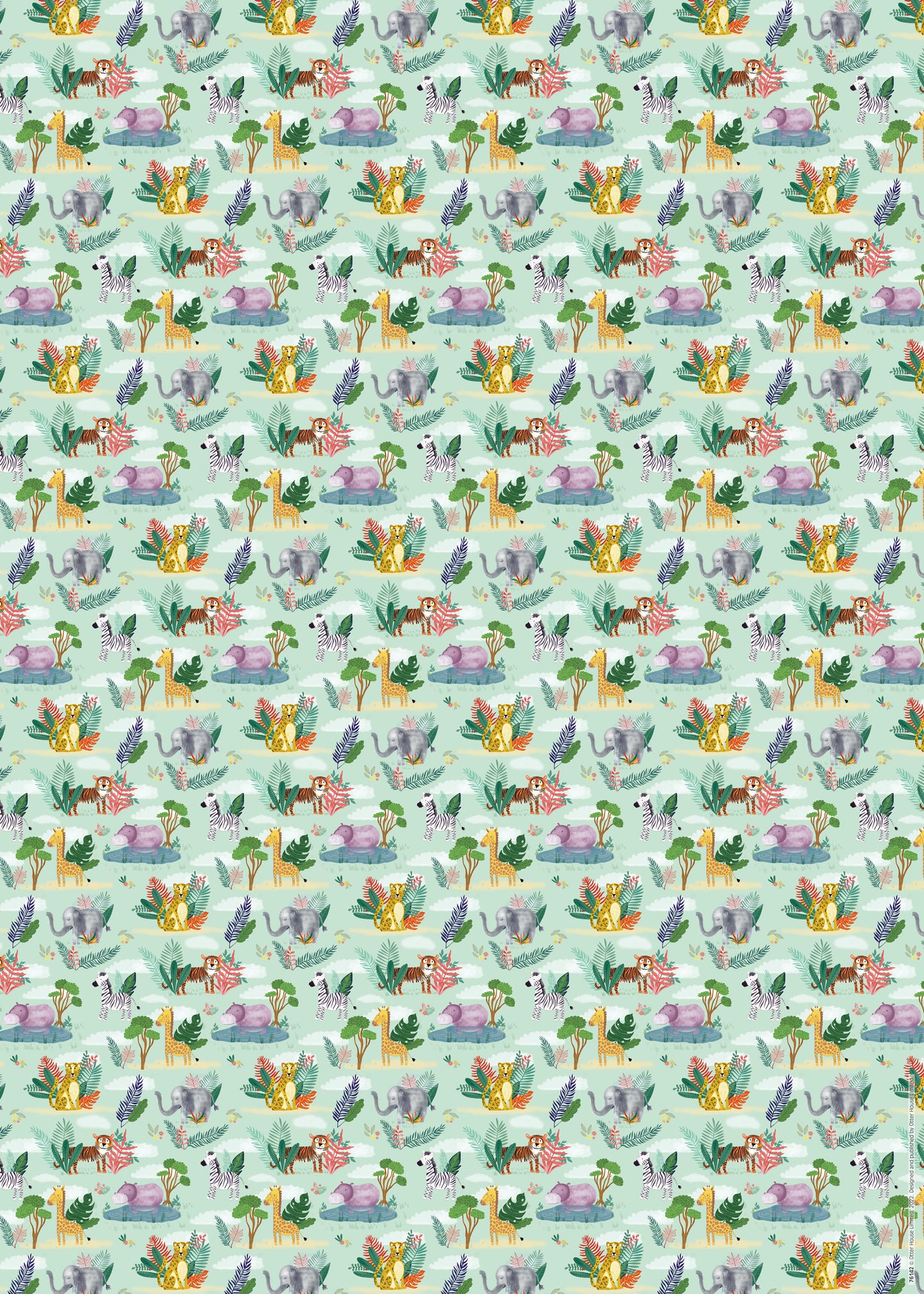 Gift Wrap & Tags - Safari Animals (2 Sheets & 2 Tags)