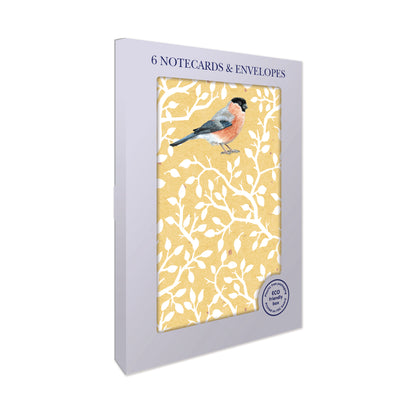 RSPB - In The Wild Stationery - Small Notecards (6 Card Pack) - Bullfinch