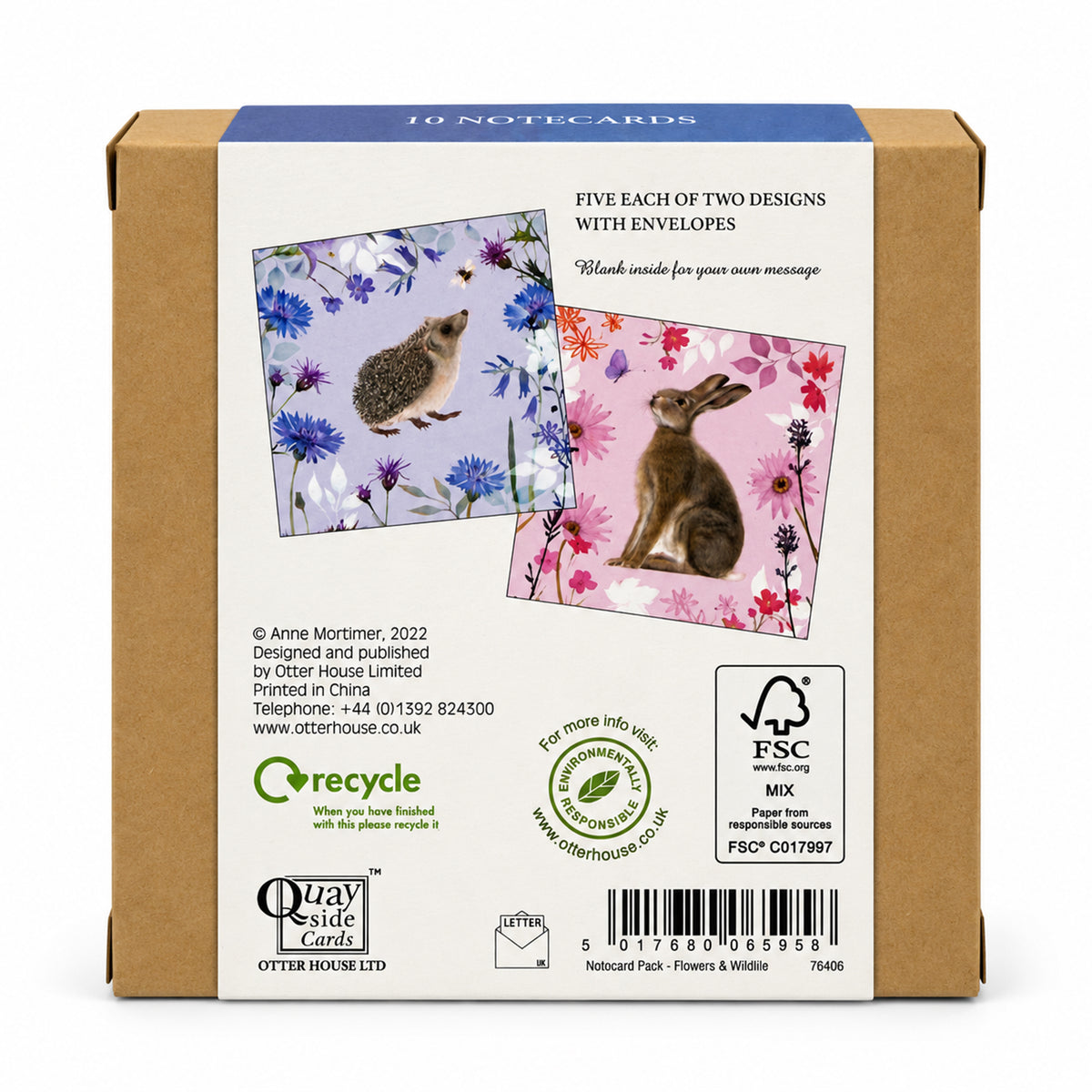 Notecard Pack (10 Cards) - Flowers & Wildlife
