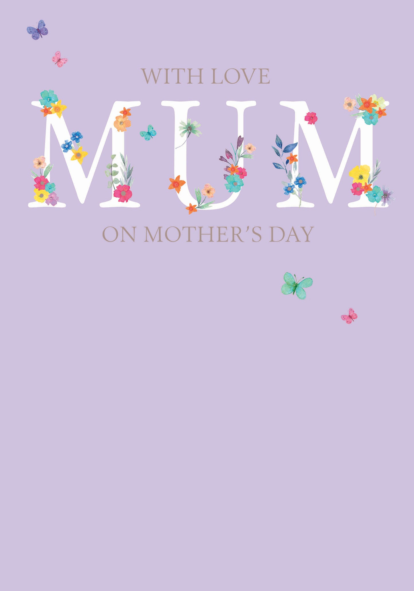 Mother's Day Card - Mum Floral Text