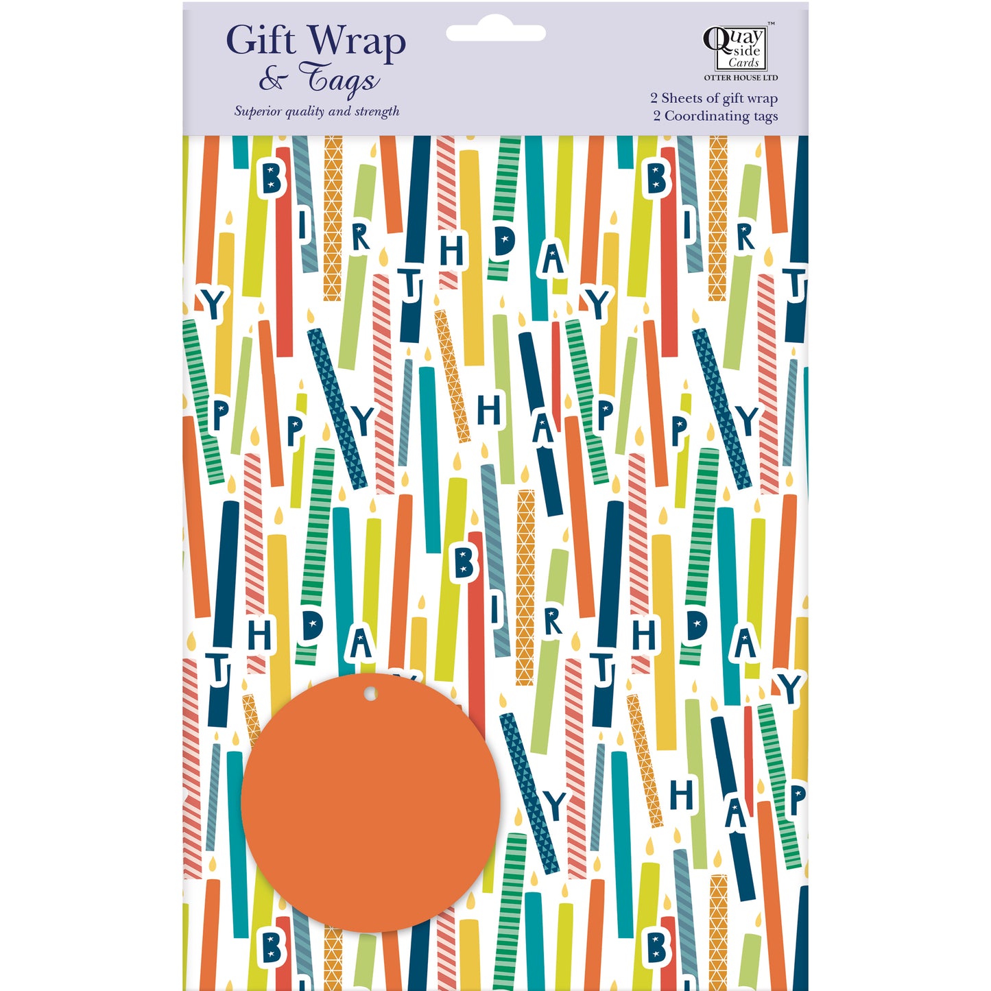 Gift Wrap & Tags - Candles (2 Sheets & 2 Tags)