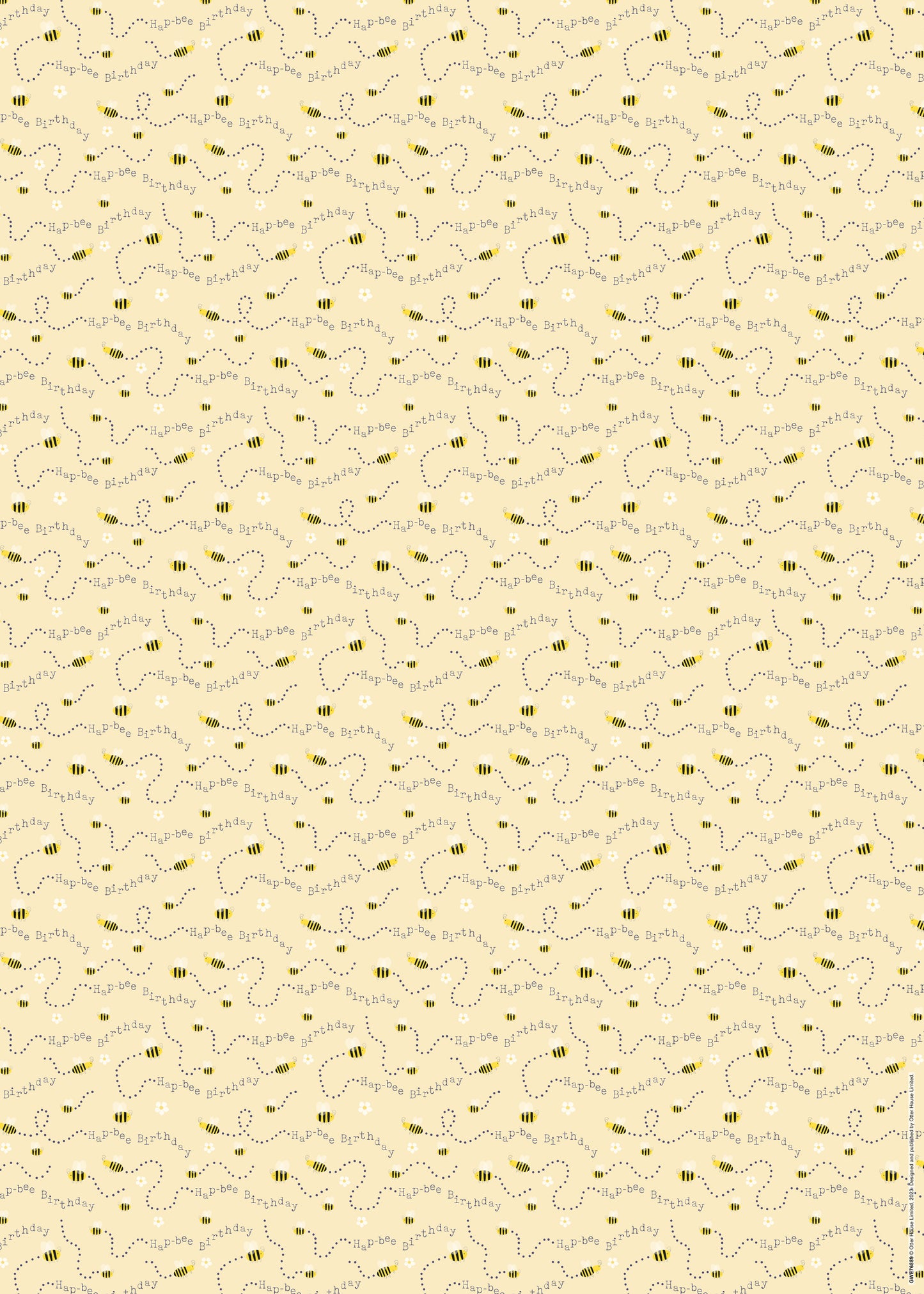 Gift Wrap & Tags - Hap-Bee Birthday(2 Sheets & 2 Tags)